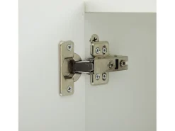 Vitrina blanca con iluminación LED, 45x35x160 cm, 1 estante y 2 puertas, para salón y despacho