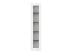 Vitrina blanco brillante para salón con 4 estantes de cristal Joy Vidrio