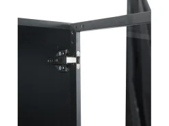 Vitrina con iluminación LED y 2 puertas de cristal - Estantes ajustables - Negra
