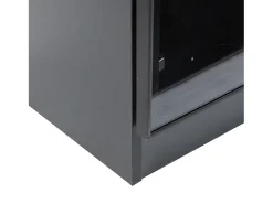 Vitrina con iluminación LED y 2 puertas de cristal - Estantes ajustables - Negra