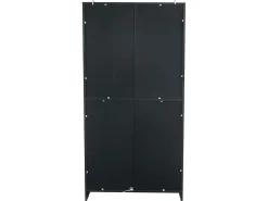 Vitrina con iluminación LED y 2 puertas de cristal - Estantes ajustables - Negra