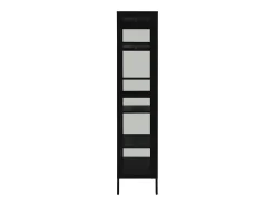 Vitrina de acero y vidrio templado negra 90x40x180 cm