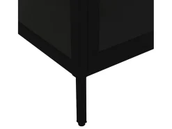 Vitrina de acero y vidrio templado negra 90x40x180 cm