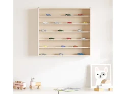 Vitrina de colección de madera con 6 estantes 60x8,5x55 cm
