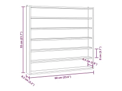 Vitrina de colección de madera con 6 estantes 60x8,5x55 cm