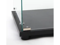 Vitrina de cristal - 3 estantes de cristal - Estantería de suelo para dormitorio - Armario moderno de madera con puertas y cerradura - Negro