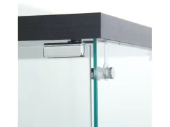 Vitrina de cristal - Vitrina de colección con puertas - Iluminación LED - 2 puertas, 4 estantes - 80,5×36,5×164 cm - Negro