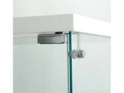 Vitrina de cristal - Vitrina de colección con puertas - Iluminación LED - 2 puertas, 4 estantes - 80,5×36,5×164 cm - Blanco