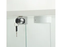 Vitrina de cristal - Vitrina de colección con puertas - Iluminación LED - 2 puertas, 4 estantes - 80,5×36,5×164 cm - Blanco