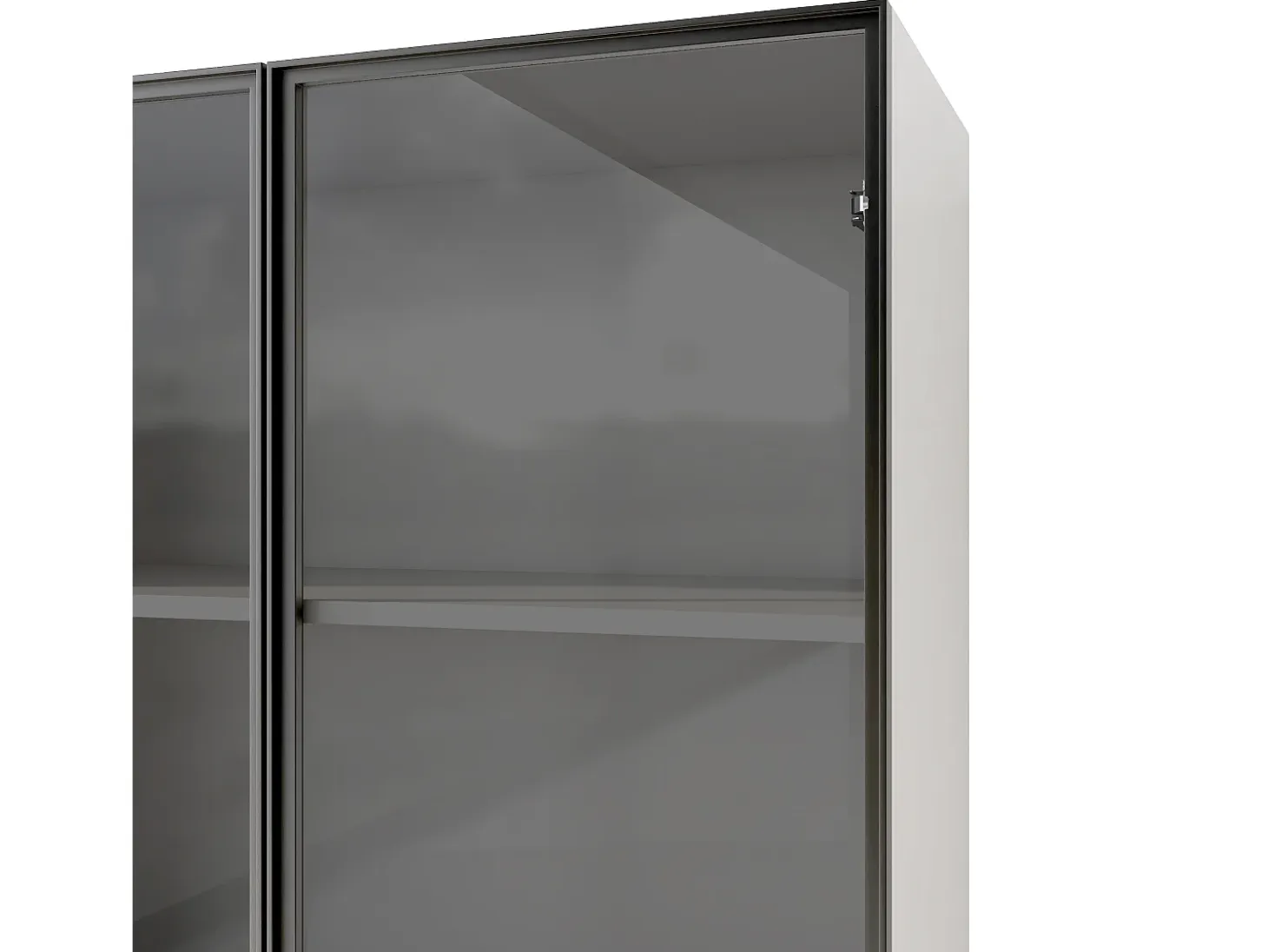 Vitrina de cristal antipolvo - 140 x 40 x 160 cm - con cristal y compartimentos abiertos + LED - aglomerado - blanco