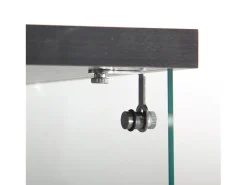 Vitrina de cristal con cerradura e iluminación LED - 4 estantes - 1 puerta - 36,5 x 42,5 x 164 cm - negra
