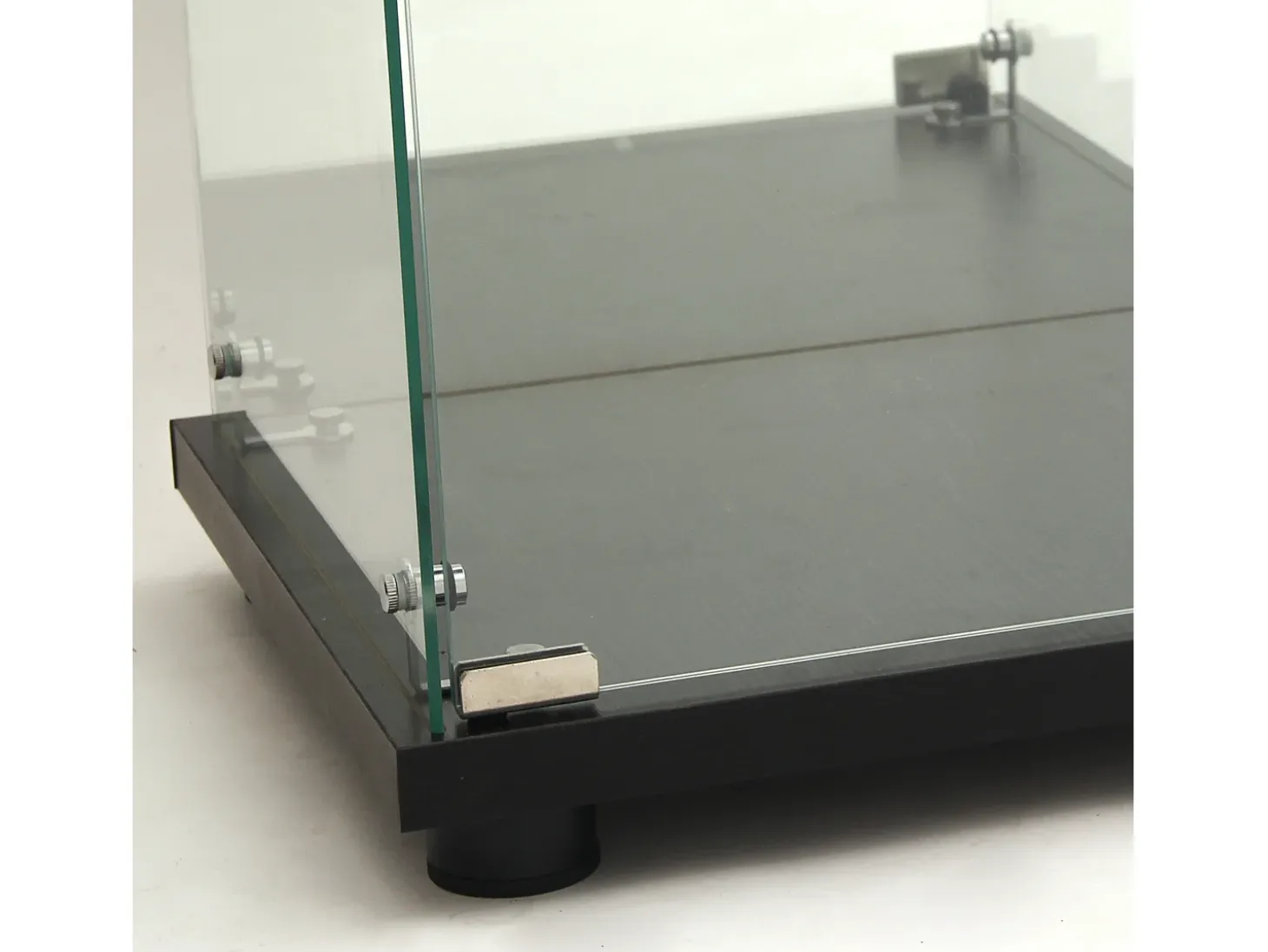 Vitrina de cristal con cerradura e iluminación LED - 4 estantes - 1 puerta - 36,5 x 42,5 x 164 cm - negra