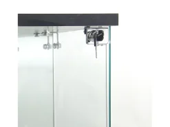 Vitrina de cristal con cerradura e iluminación LED - 4 estantes - 1 puerta - 36,5 x 42,5 x 164 cm - negra