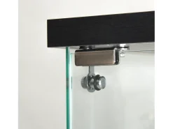 Vitrina de cristal con cerradura e iluminación LED - 4 estantes - 1 puerta - 36,5 x 42,5 x 164 cm - negra