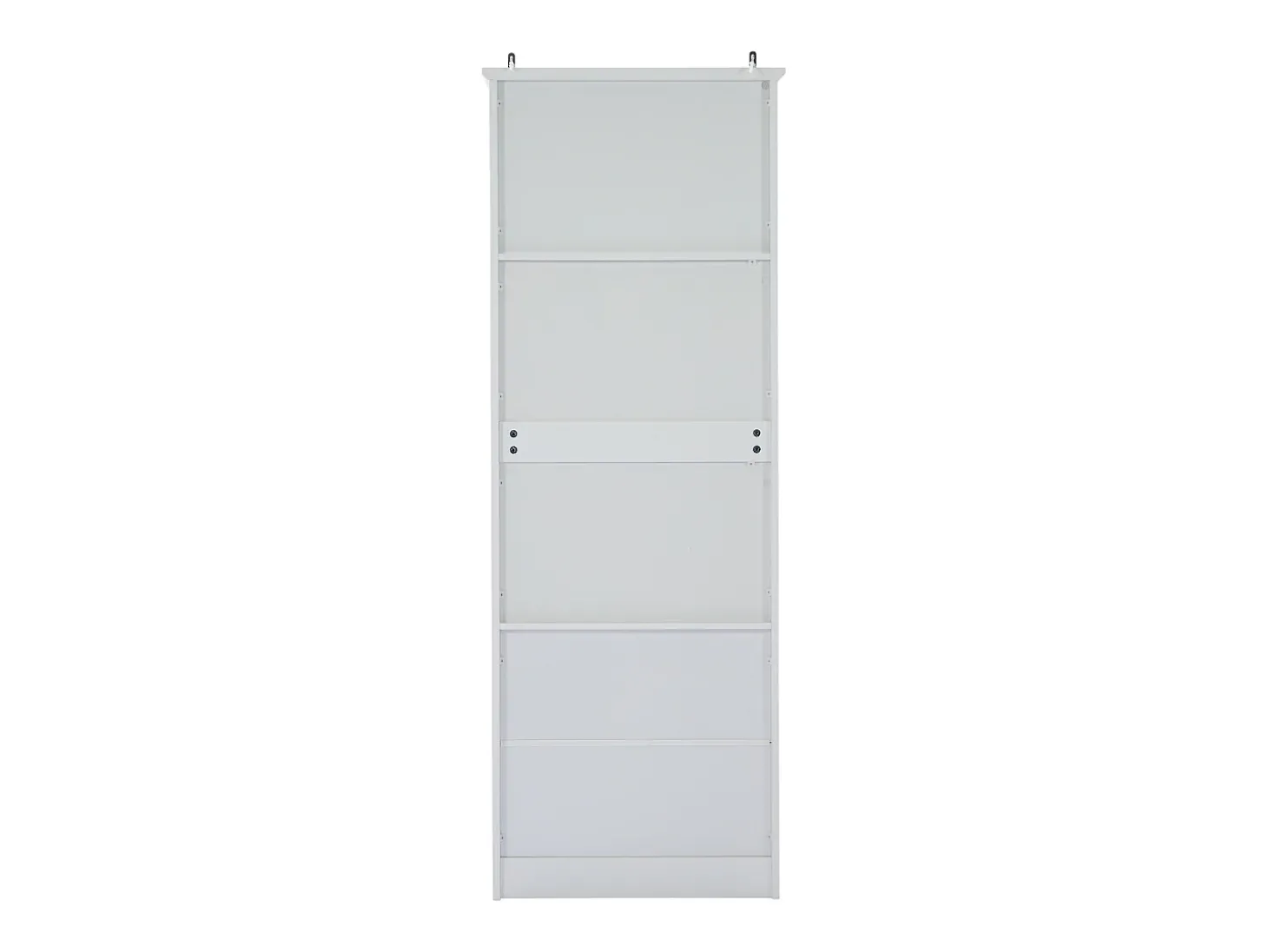 Vitrina de cristal con iluminación LED, 2 puertas y 2 cajones, 60 x 35,5 x 165 cm, blanca