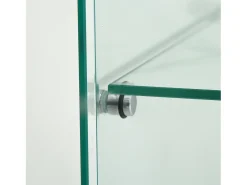 Vitrina de cristal con soporte, LED, 2 puertas con cerradura, 4 compartimentos, para colecciones y decoración