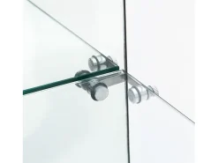 Vitrina de cristal de 163,9 x 36,49 x 80,49 cm, con estantes e iluminación LED, armario de curiosidades de doble puerta.