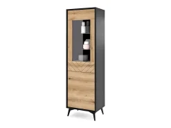 Vitrina de cristal templado de 2 puertas 54x178 cm