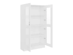 Vitrina de madera contrachapada blanco 82,5x30,5x150 cm