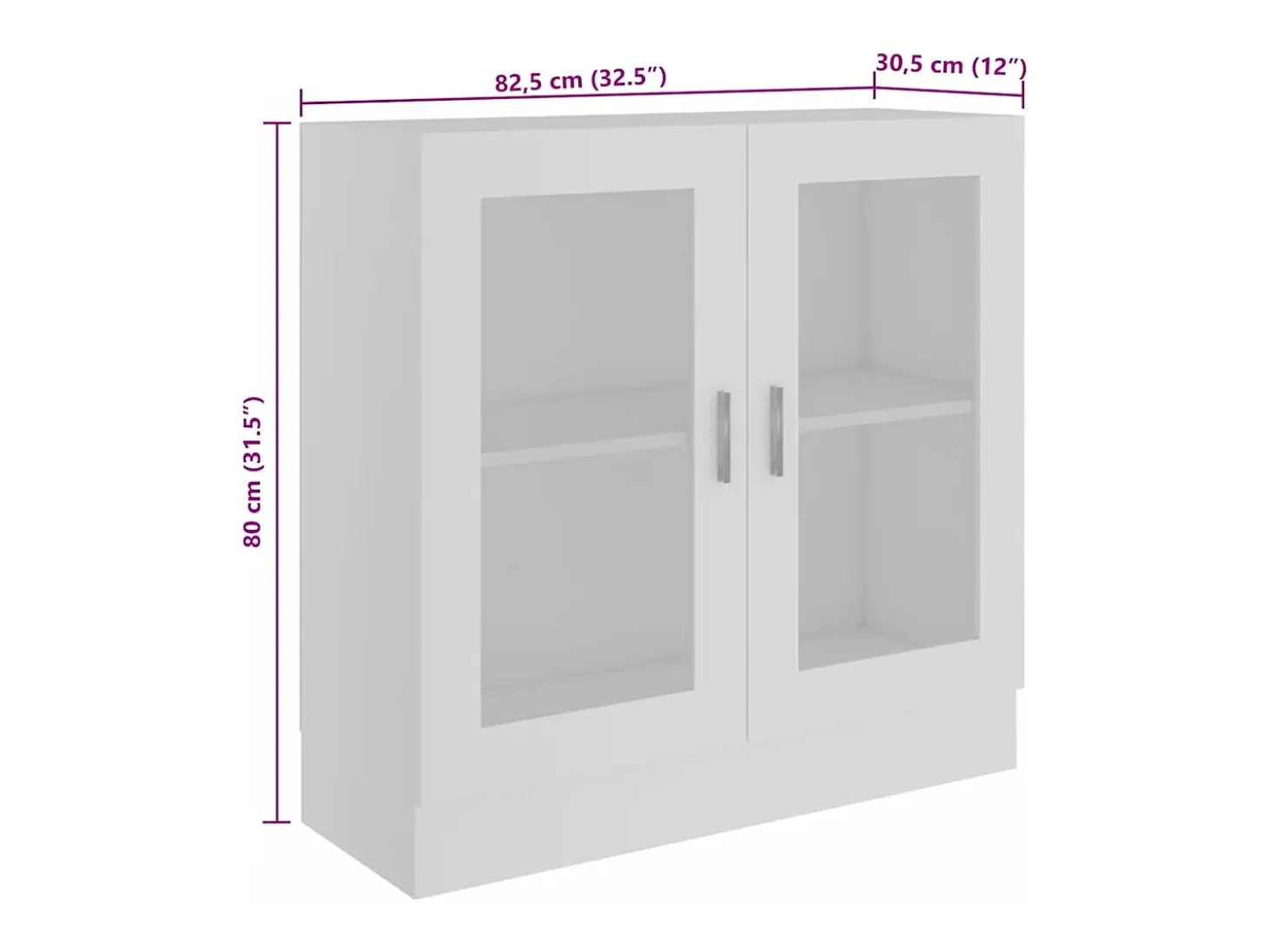 Vitrina de madera contrachapada blanco 82,5x30,5x80 cm