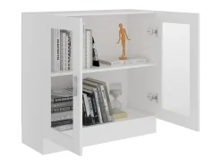 Vitrina de madera contrachapada blanco 82,5x30,5x80 cm