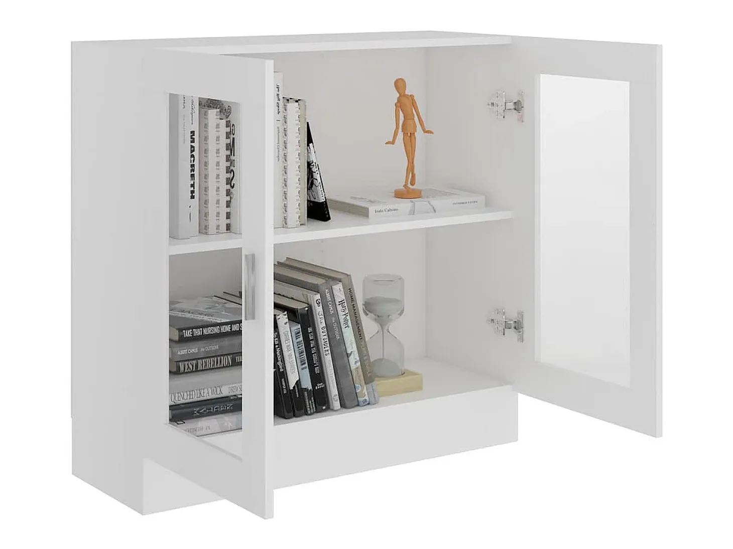 Vitrina de madera contrachapada blanco 82,5x30,5x80 cm