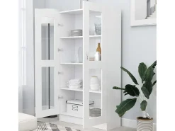 Vitrina de madera contrachapada blanco 82,5x30,5x150 cm ES480103