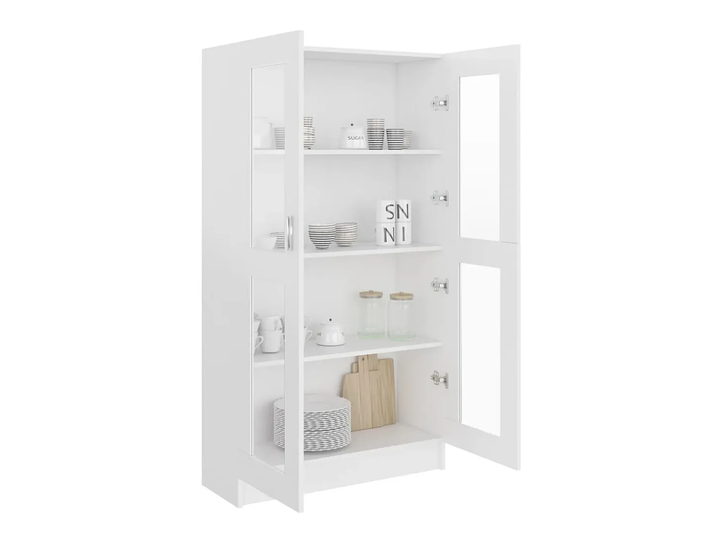 Vitrina de madera contrachapada blanco 82,5x30,5x150 cm ES480103