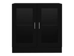Vitrina de madera contrachapada negro 82,5x30,5x80 cm