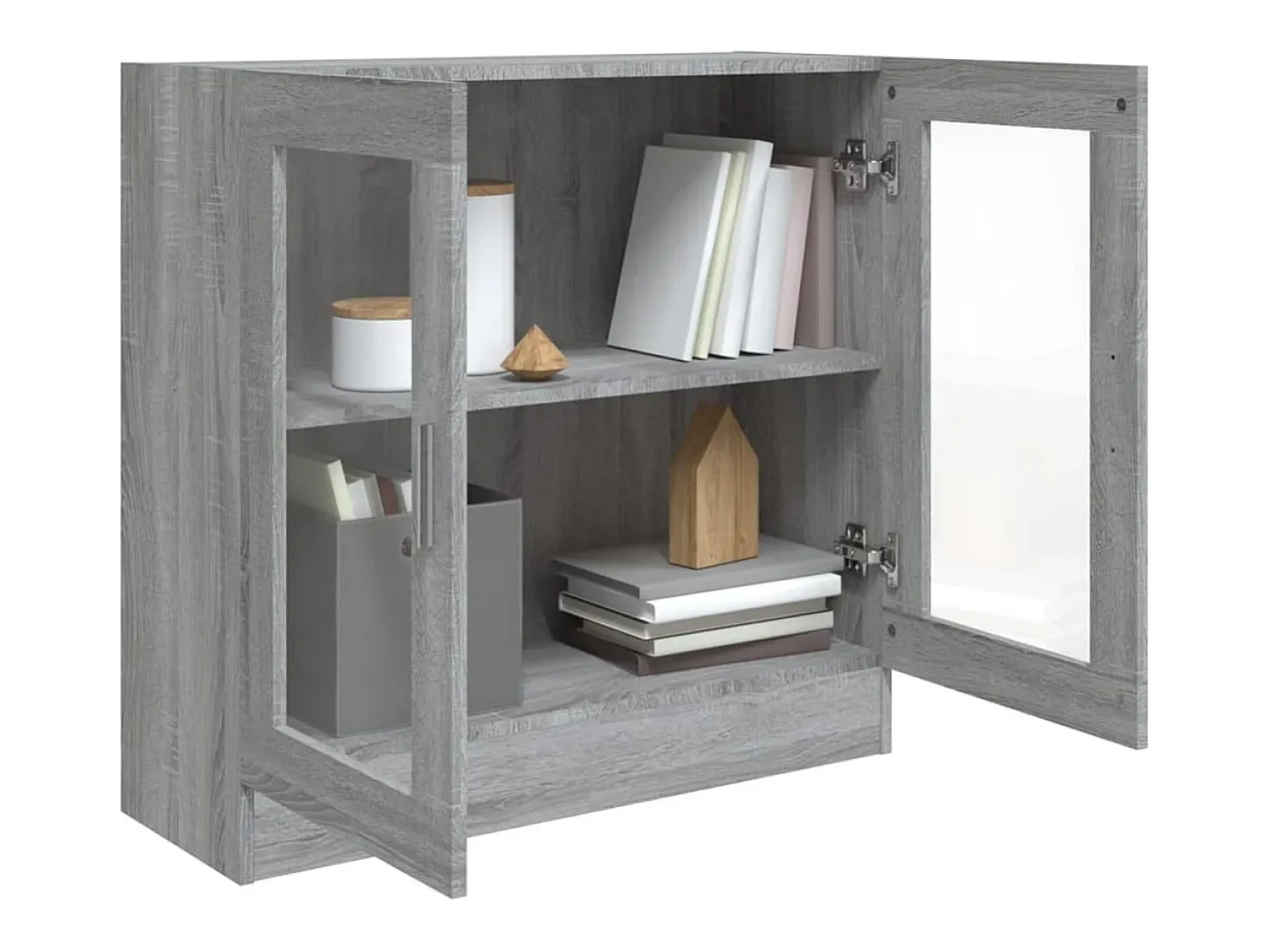 Vitrina de madera contrachapada gris sonoma 82,5x30,5x80 cm