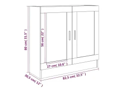 Vitrina de madera contrachapada gris sonoma 82,5x30,5x80 cm