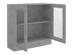 Vitrina de madera contrachapada gris hormigón 82,5x30,5x80 cm