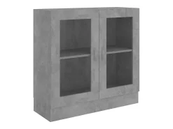 Vitrina de madera contrachapada gris hormigón 82,5x30,5x80 cm