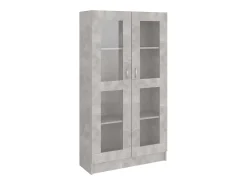 Vitrina de madera contrachapada gris hormigón 82,5x30,5x150cm