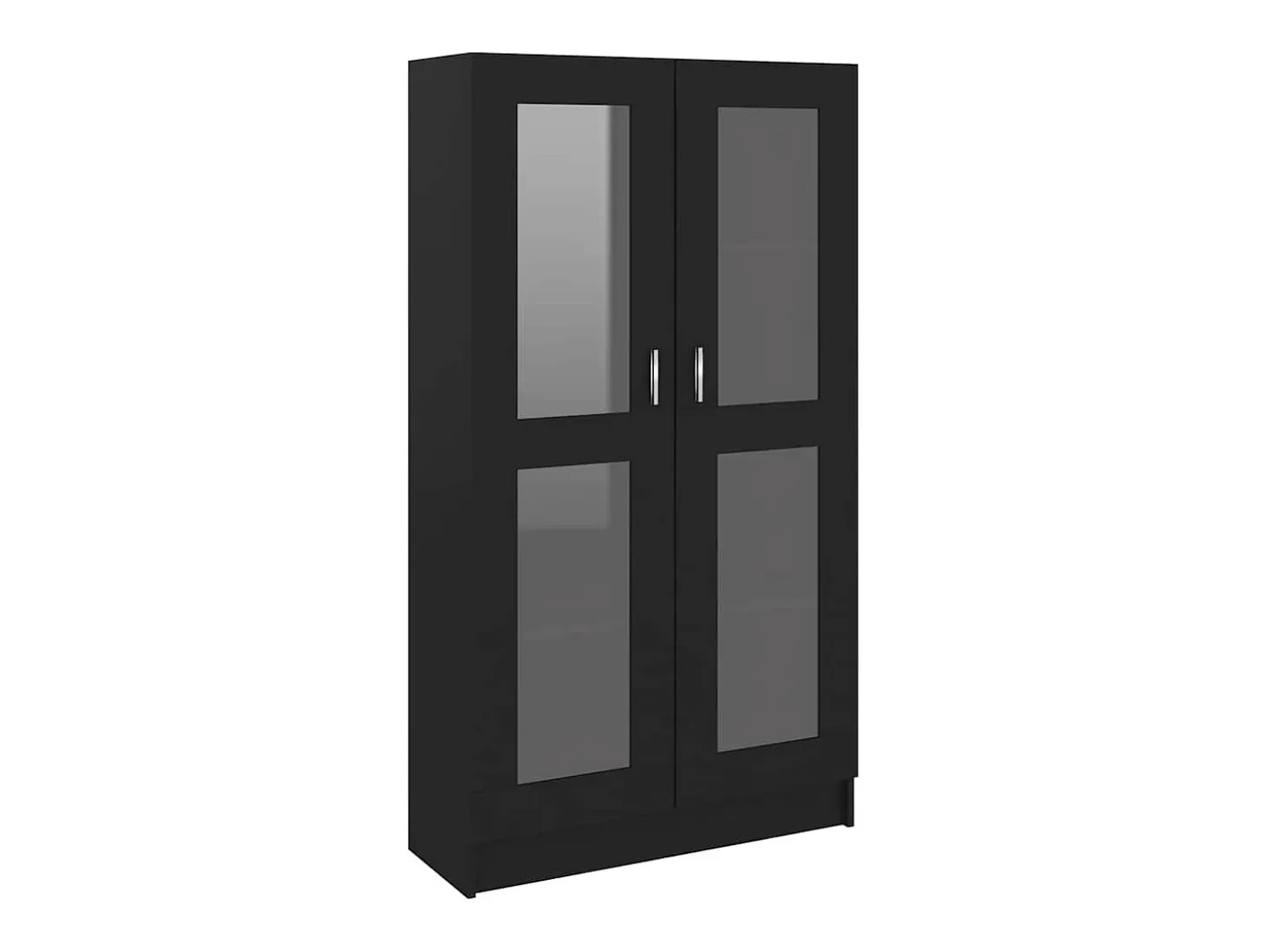 Vitrina de madera contrachapada negro 82,5x30,5x150 cm
