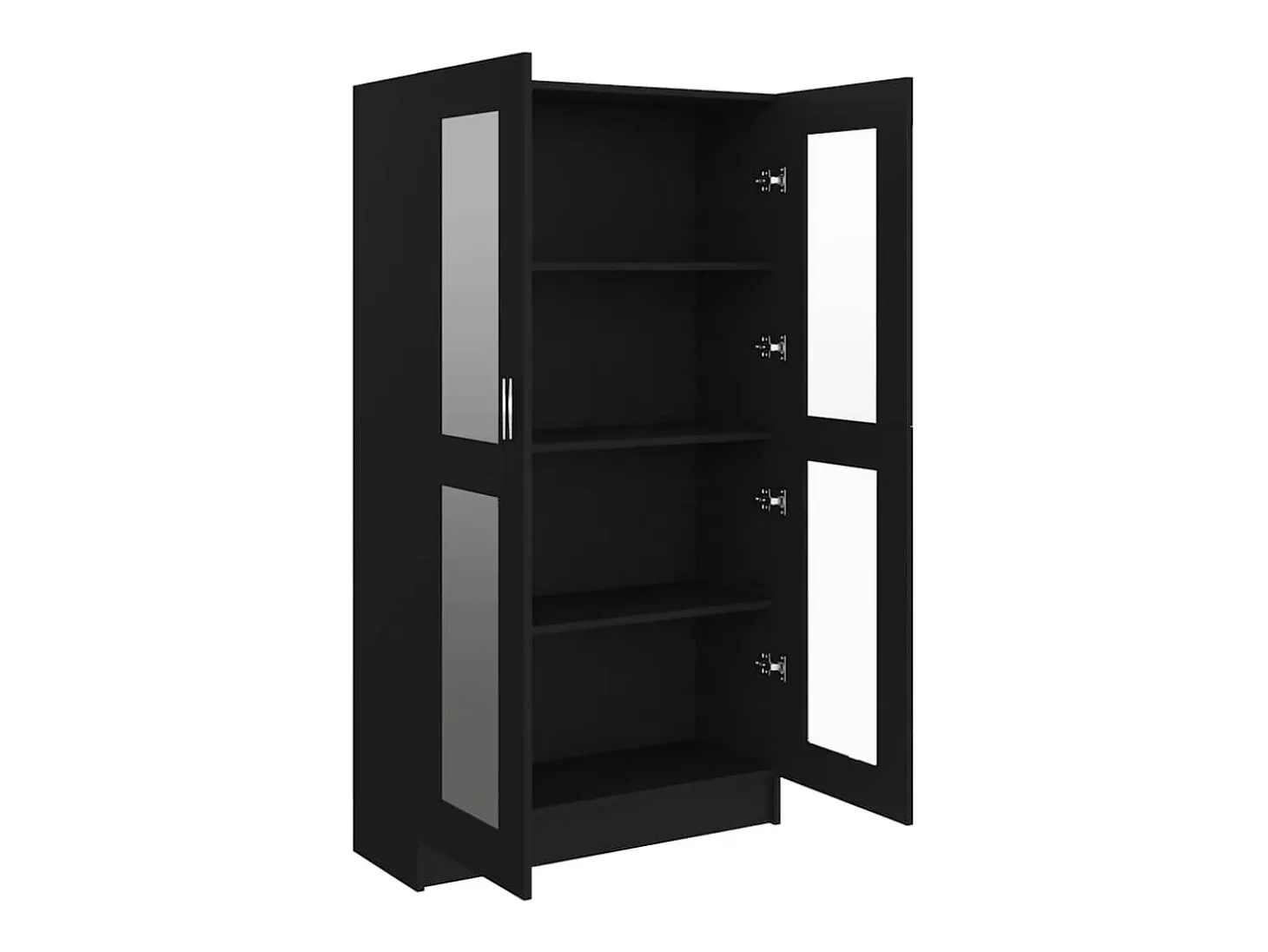 Vitrina de madera contrachapada negro 82,5x30,5x150 cm