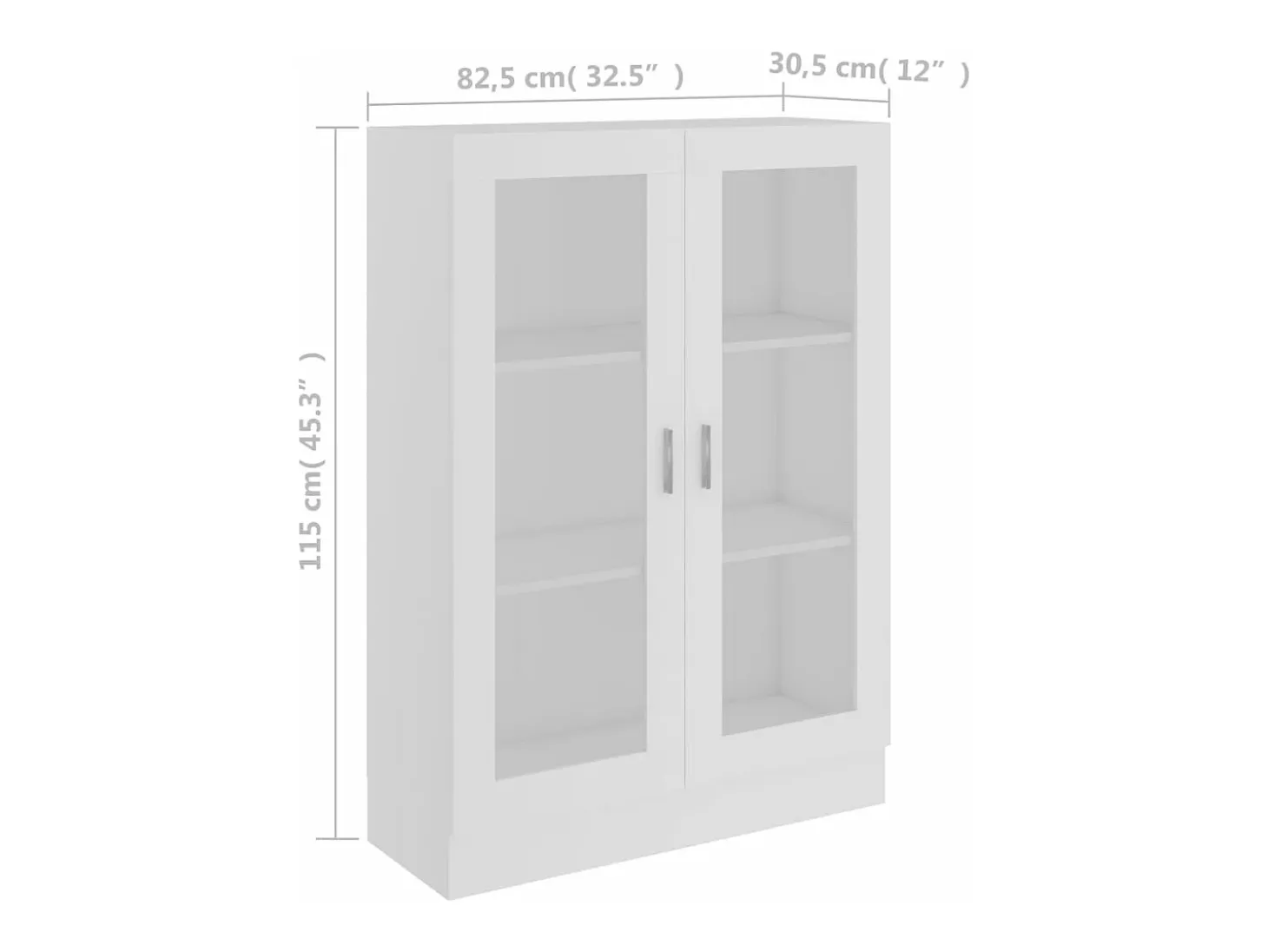 Vitrina de madera contrachapada blanco 82,5x30,5x115 cm