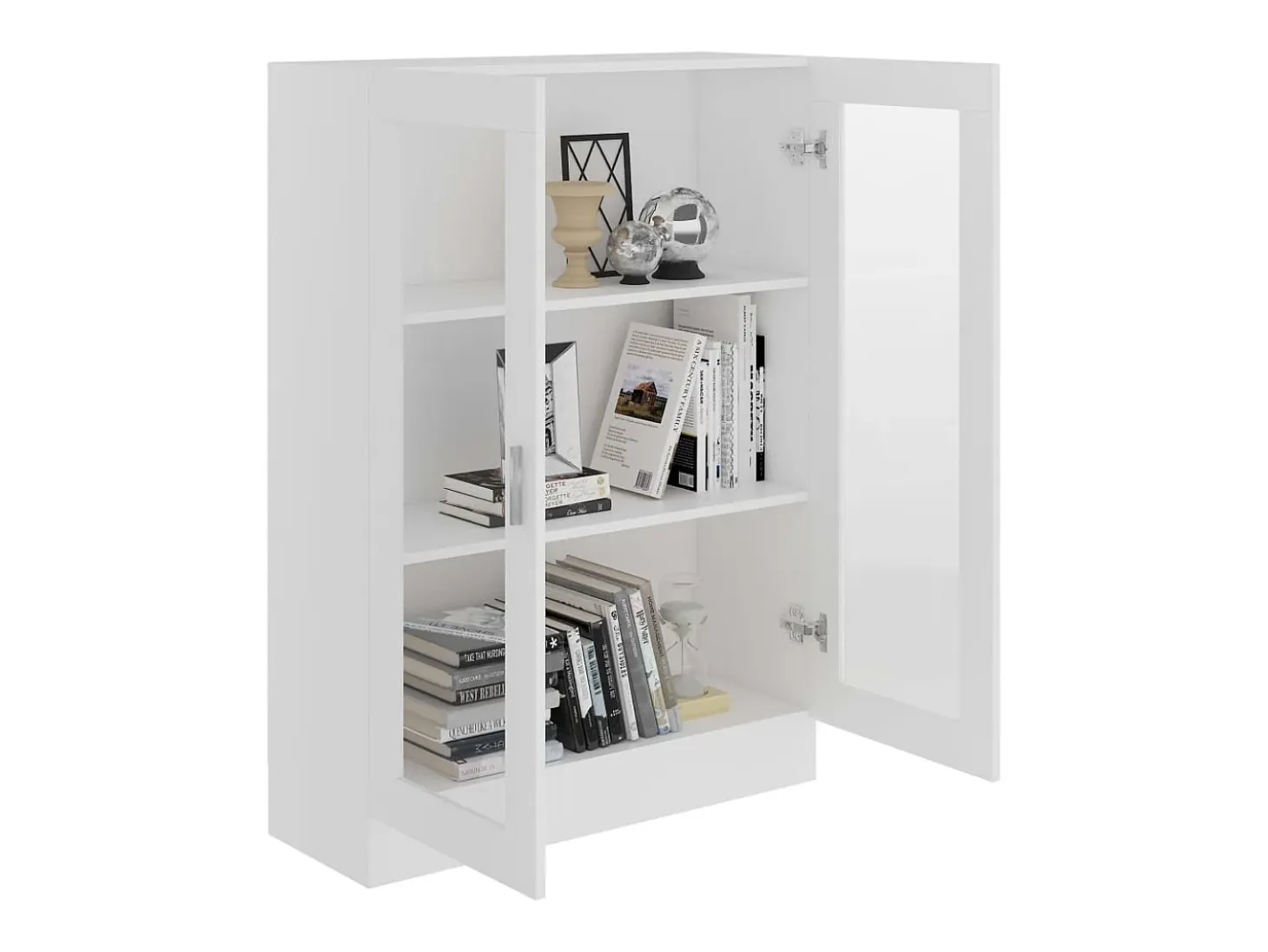 Vitrina de madera contrachapada blanco 82,5x30,5x115 cm