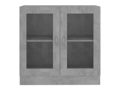 Vitrina de madera contrachapada gris hormigón 82,5x30,5x80 cm