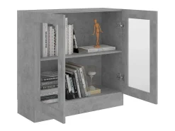 Vitrina de madera contrachapada gris hormigón 82,5x30,5x80 cm
