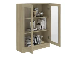 Vitrina de madera contrachapada color roble 82,5x30,5x115 cm