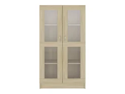Vitrina de madera contrachapada color roble 82,5x30,5x150 cm