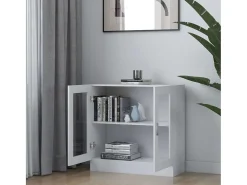 Vitrina de madera contrachapada blanco 82,5x30,5x80 cm ES531664