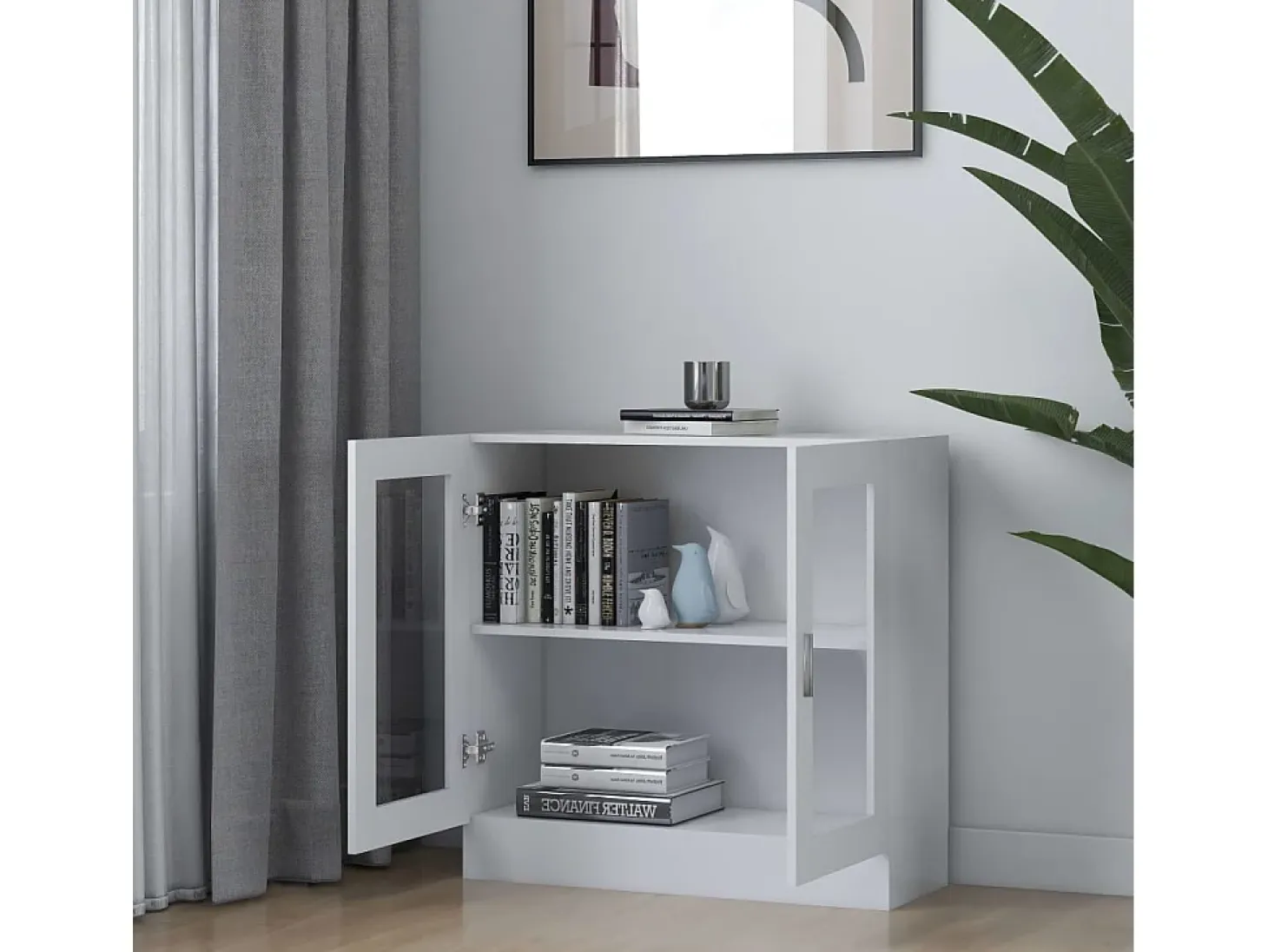 Vitrina de madera contrachapada blanco 82,5x30,5x80 cm ES531664