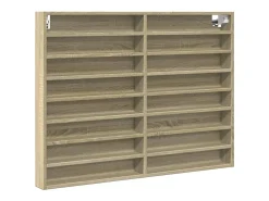 Vitrina de madera de ingeniería roble Sonoma 100x8,5x75 cm ES362029