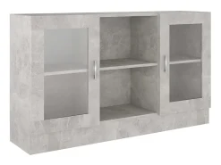 Vitrina de madera de ingeniería gris 120x30,5x70 cm ES107599