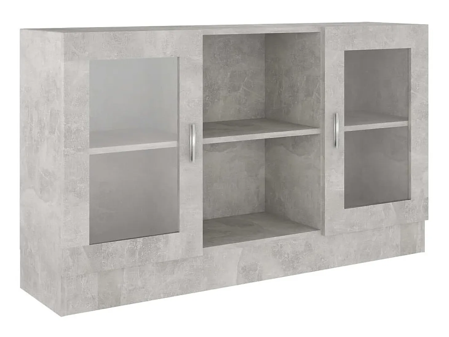 Vitrina de madera de ingeniería gris 120x30,5x70 cm ES107599