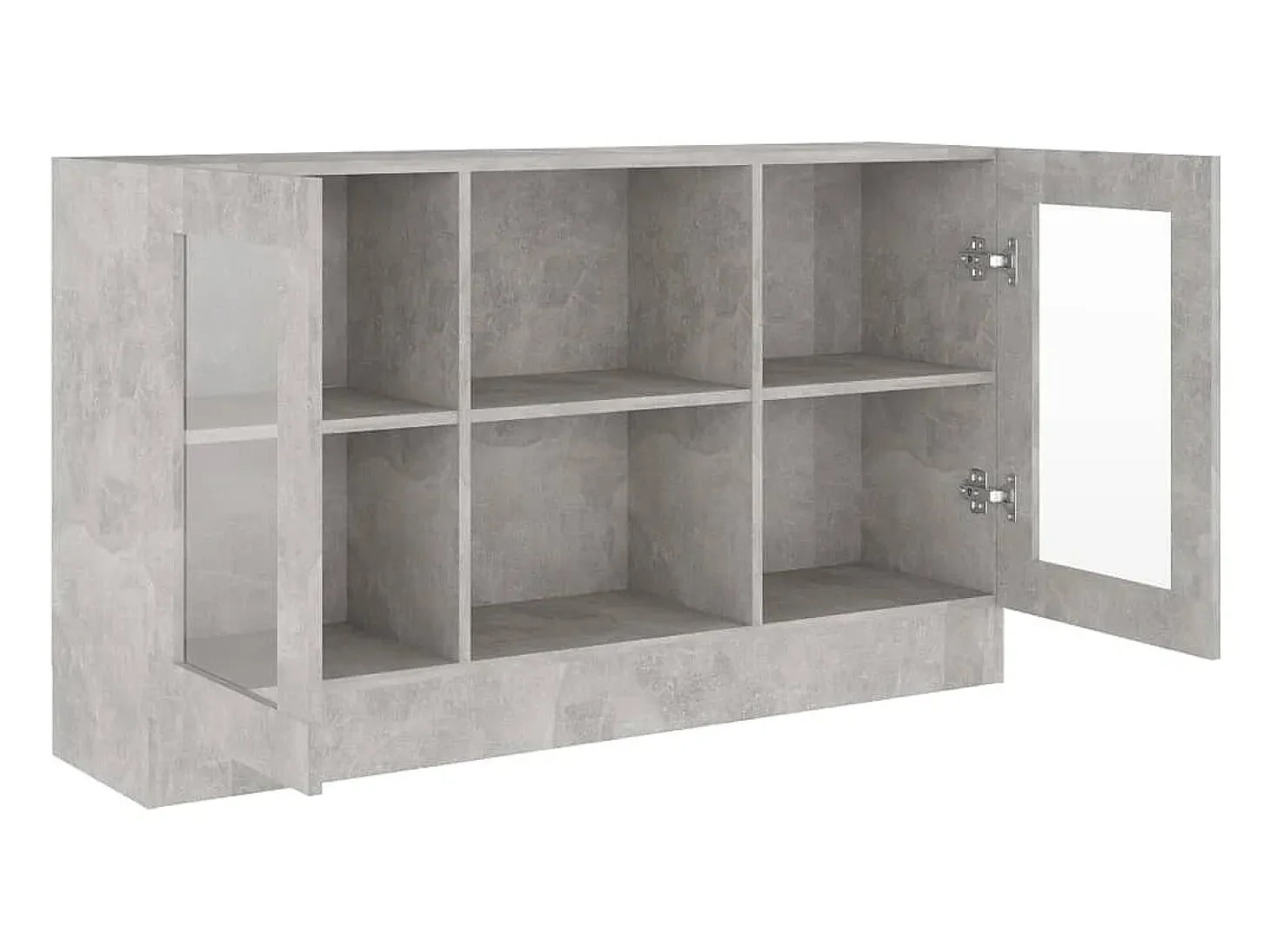 Vitrina de madera de ingeniería gris 120x30,5x70 cm ES107599