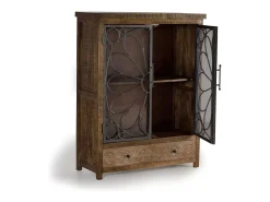 Vitrina de madera de mango marrón envejecida
