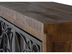 Vitrina de madera de mango marrón envejecida